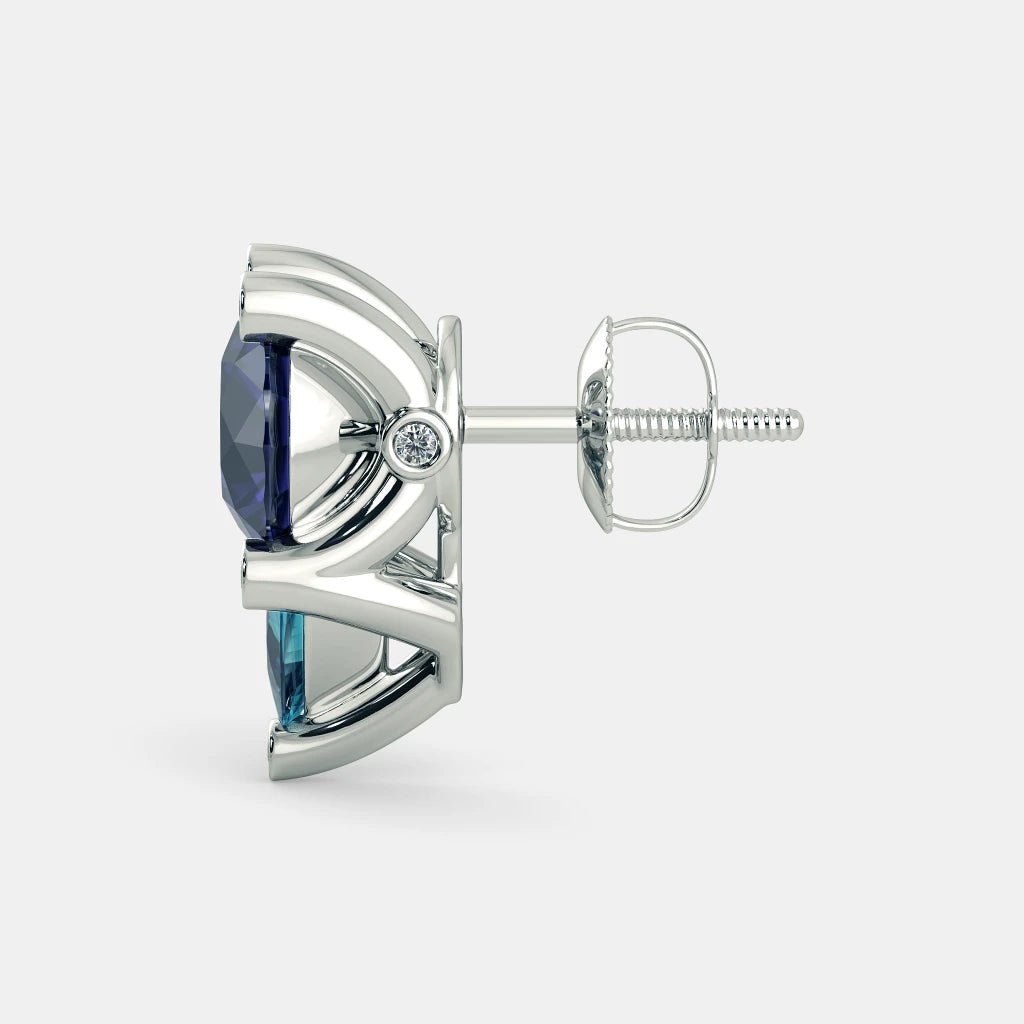 Diana Blue Sapphire Earings- 925 SILVER - SENSATION Pakistan