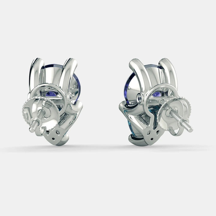 Diana Blue Sapphire Earings- 925 SILVER - SENSATION Pakistan