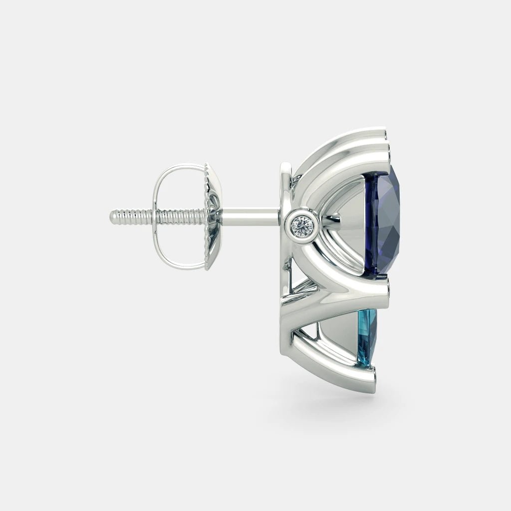 Diana Blue Sapphire Earings- 925 SILVER - SENSATION Pakistan