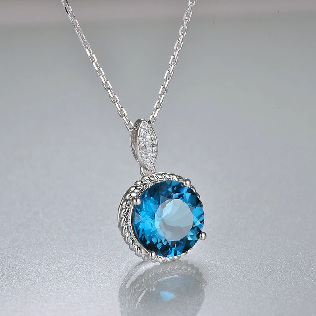 LONDON BLUE TOPAZ NECKLACE - 925 SILVER - SENSATION Pakistan