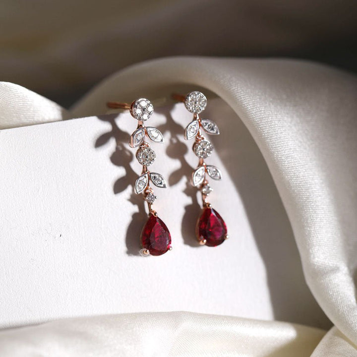 REGAL RUBY DROP EARRINGS - SENSATION Pakistan