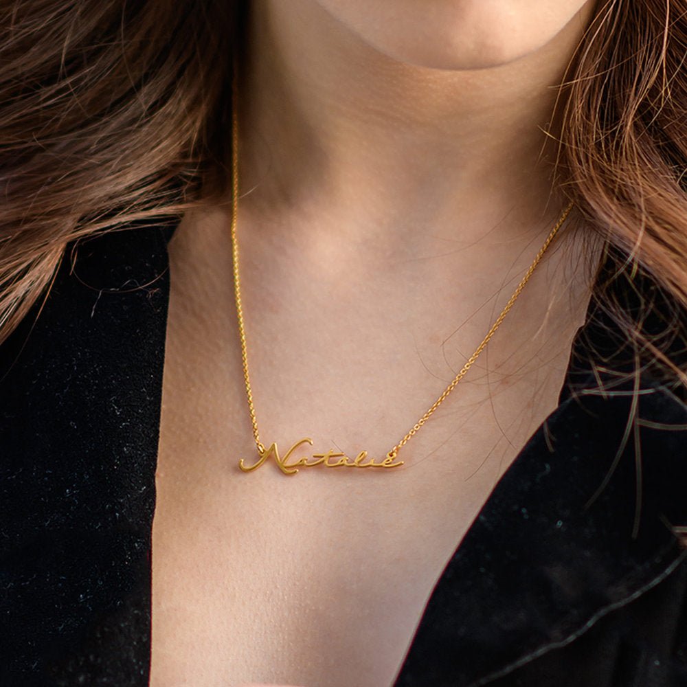 SIGNATURE NAME NECKLACE - GOLD PLATED - SENSATION Pakistan