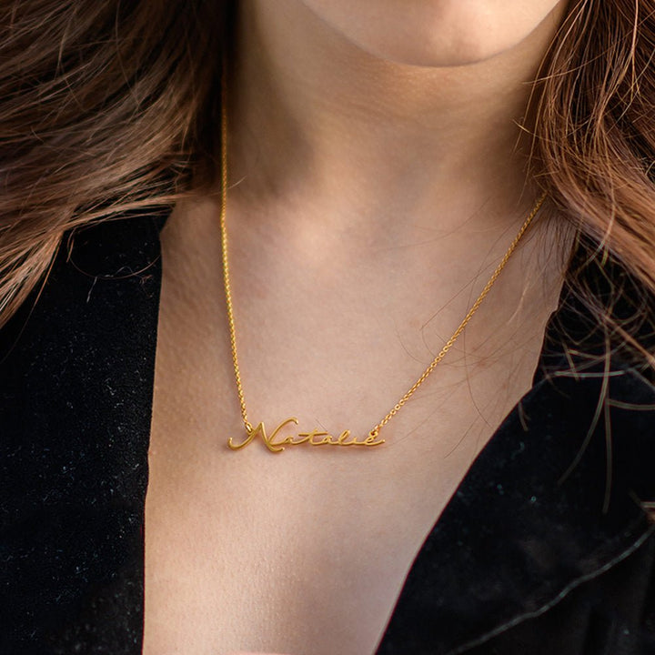 SIGNATURE NAME NECKLACE - GOLD PLATED - SENSATION Pakistan