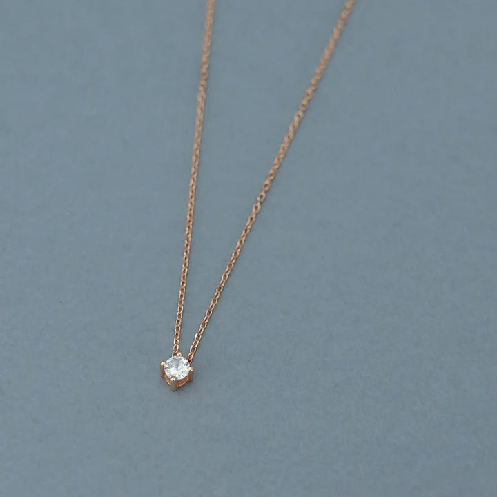 SOLITAIRE ONE DIAMOND NECKLACE - 925 SILVER - SENSATION Pakistan