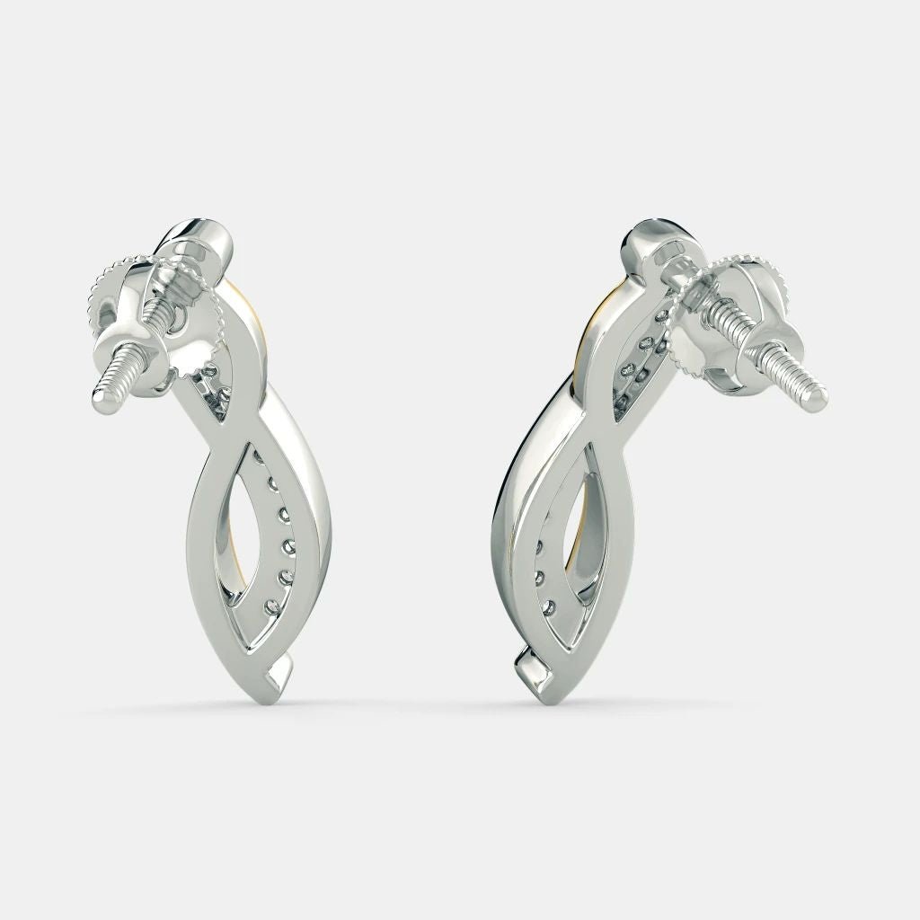 Twisted Diamond Earrings - 925 SILVER - SENSATION Pakistan