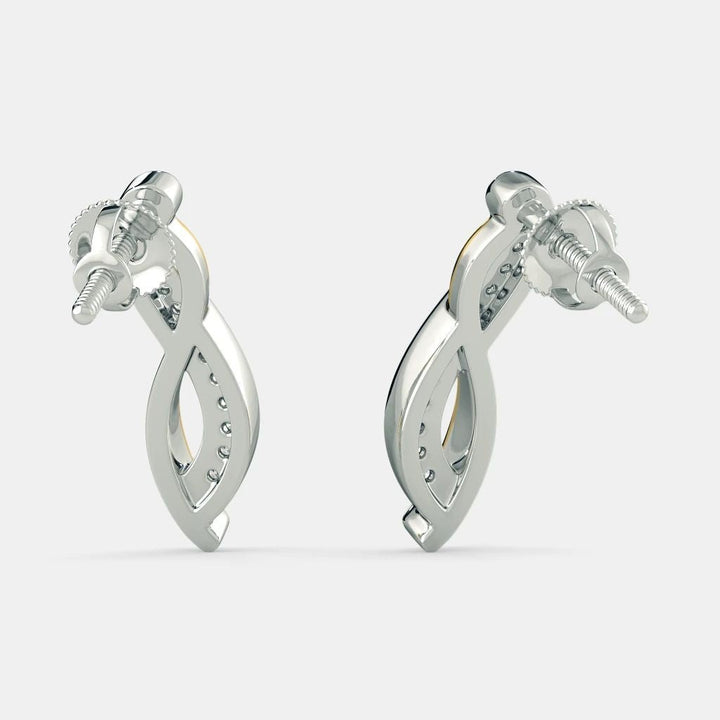 Twisted Diamond Earrings - 925 SILVER - SENSATION Pakistan