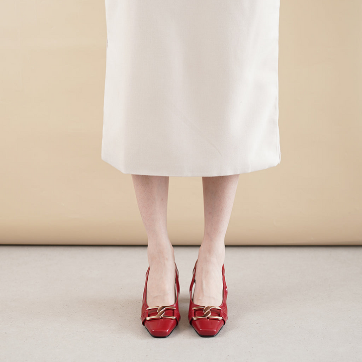 Kiara Block Heels Red