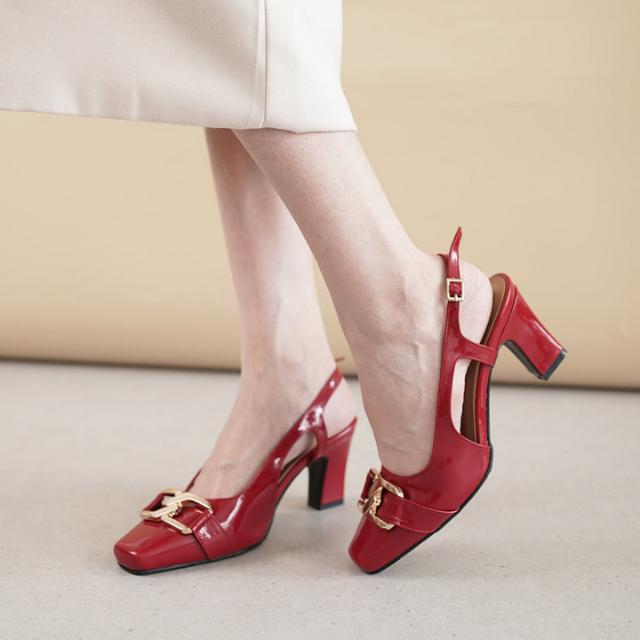 Kiara Block Heels Red