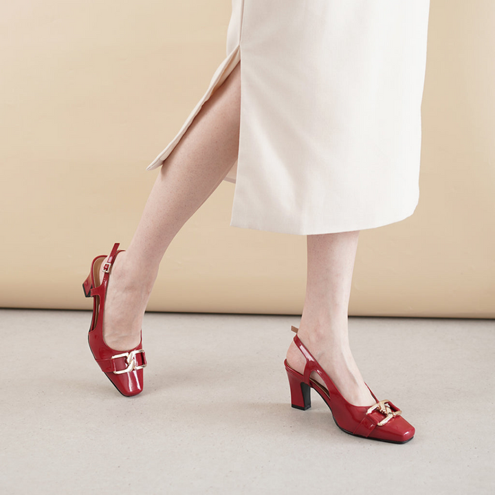 Kiara Block Heels Red