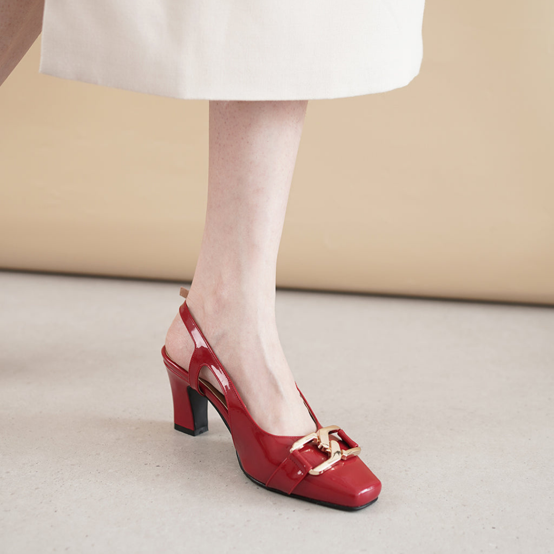 Kiara Block Heels Red