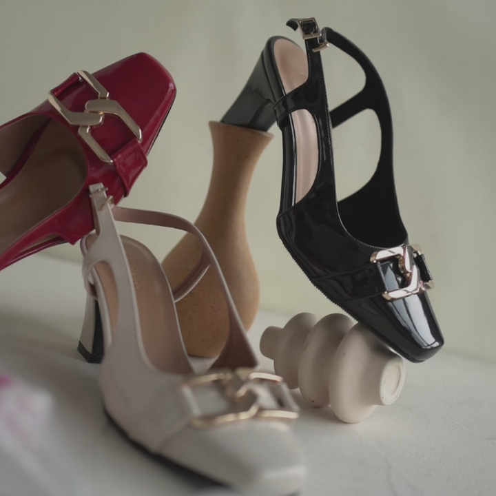 Kiara Block Heels Red