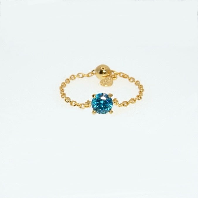 Birthstone Chain Ring