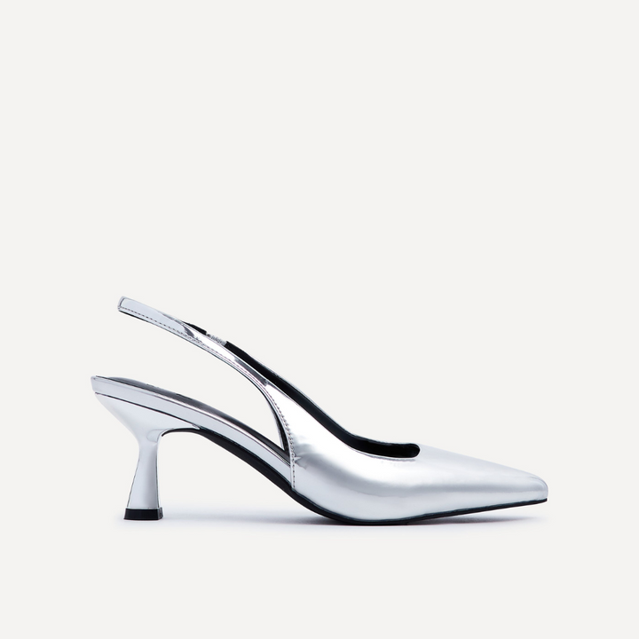 Hazel Slingback Heels (Silver)