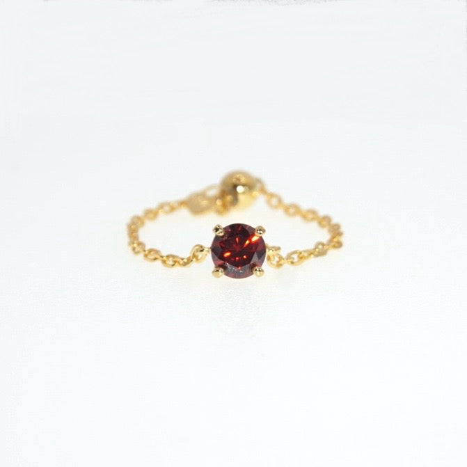 Birthstone Chain Ring