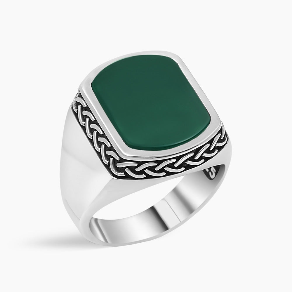 Turkish Titan Green Agate Ring