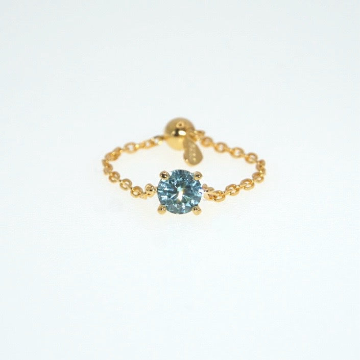 Birthstone Chain Ring