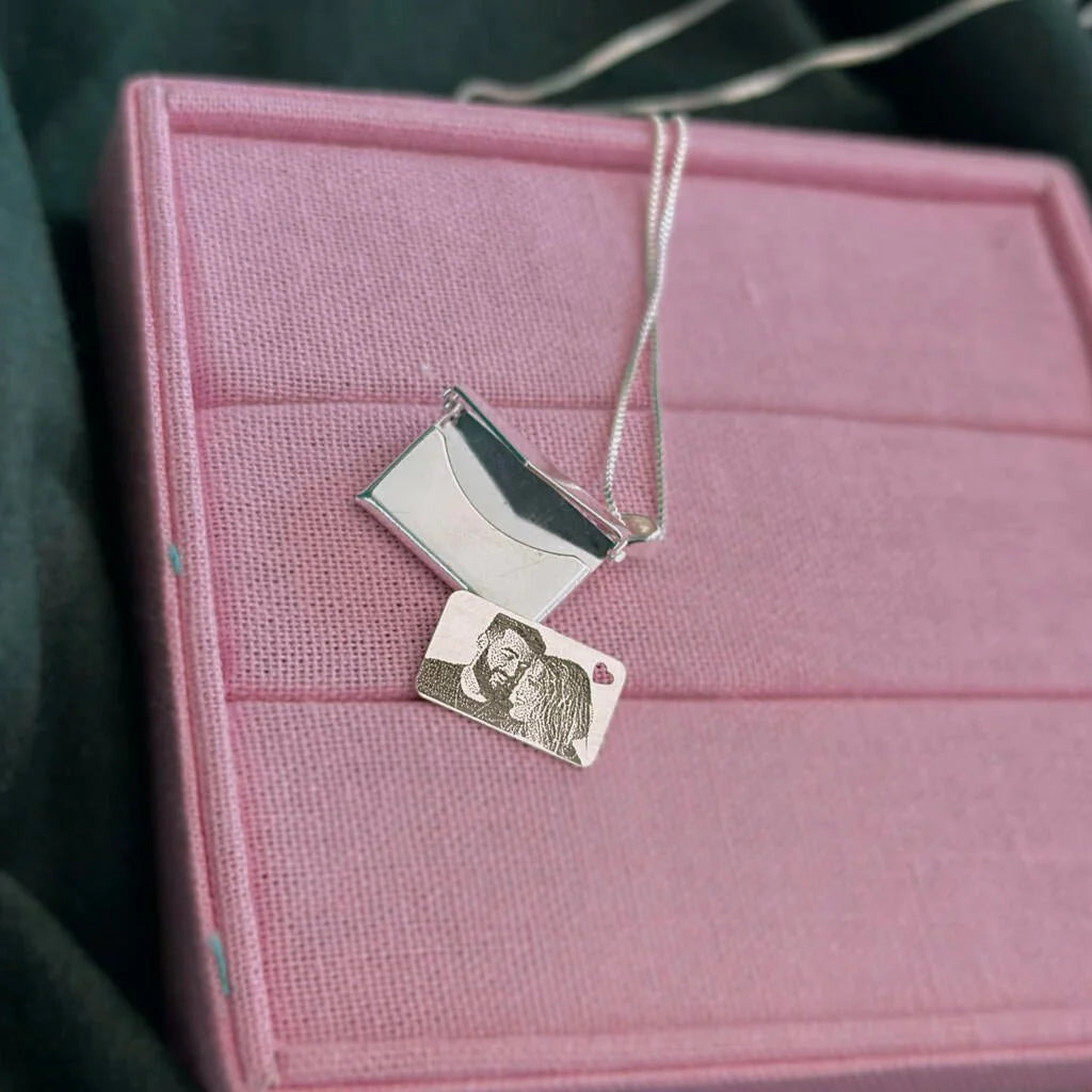 Personalized Photo Envelope Necklace