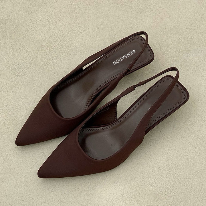 Saturn Slingback Heels (Brown)