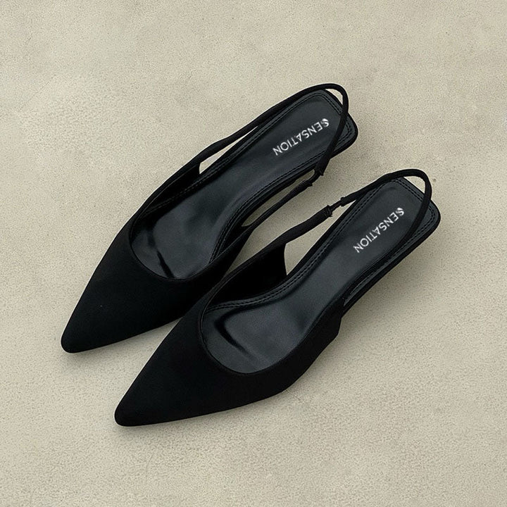 Saturn Slingback Heels (Black)
