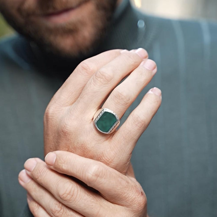 Turkish Titan Green Agate Ring