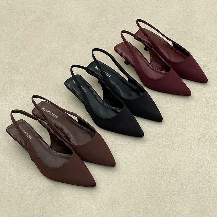Saturn Slingback Heels (Black)