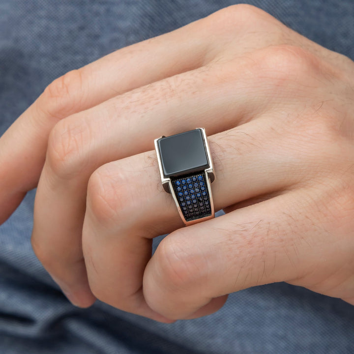 Ottoman Dynasty Black Aqeeq Ring