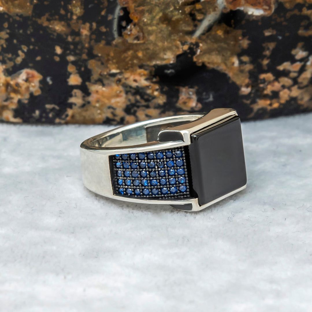 Ottoman Dynasty Black Aqeeq Ring