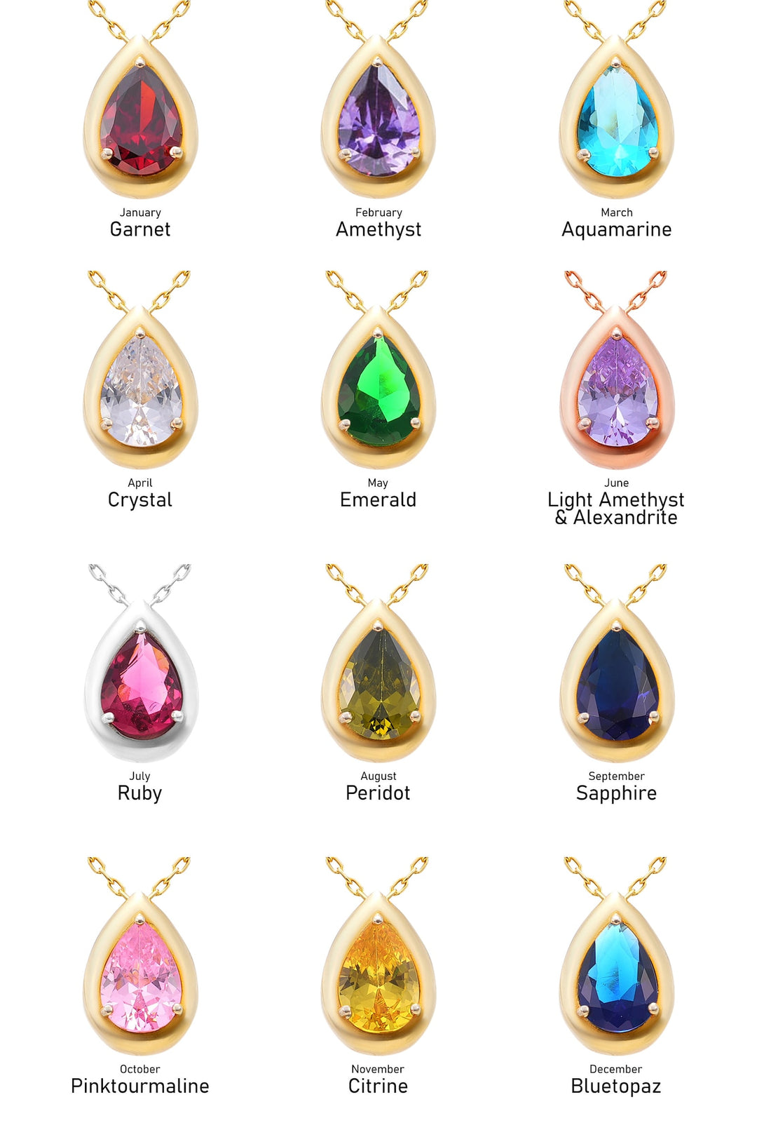 Anya Birthstone Name Necklace