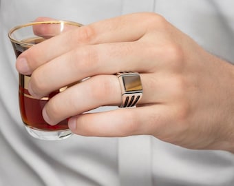 Ottoman Royal Insignia Tiger Eye Ring