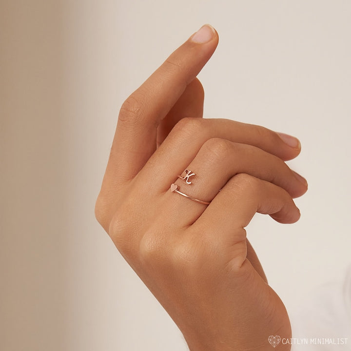 Dainty Cute intial Ring