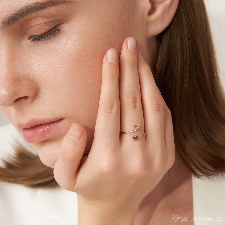 Dainty Cute intial Ring