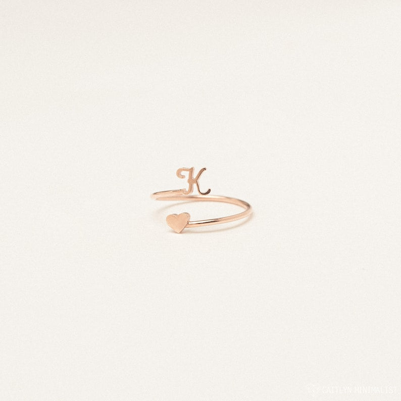 Dainty Cute intial Ring