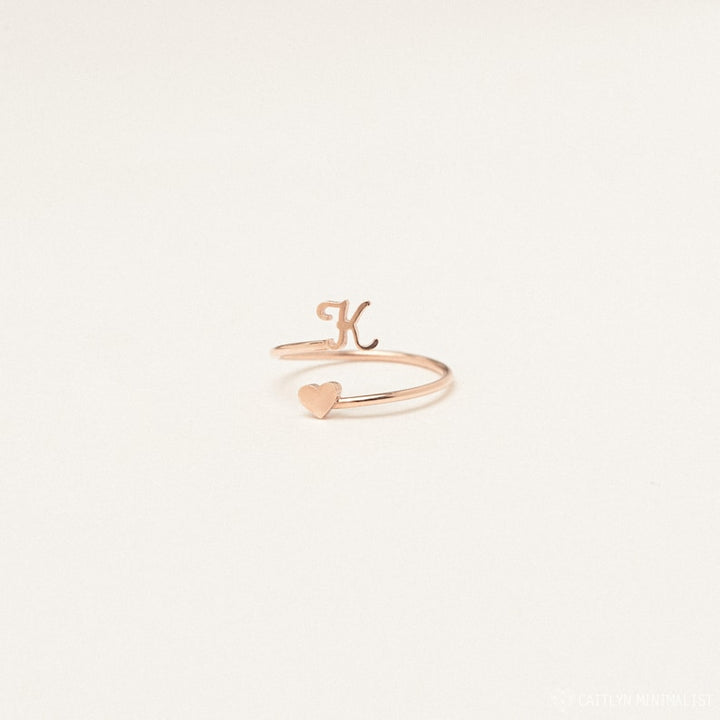 Dainty Cute intial Ring