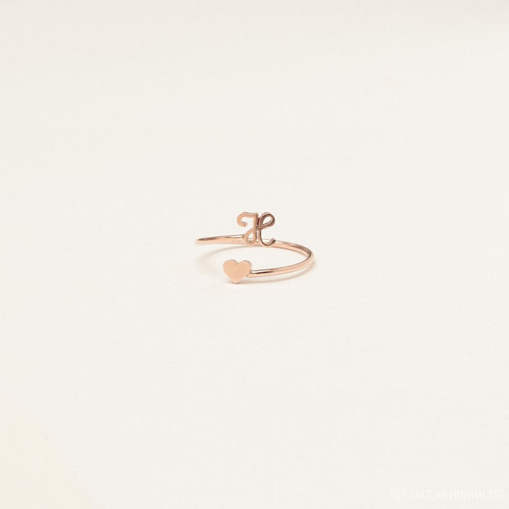 Dainty Cute intial Ring