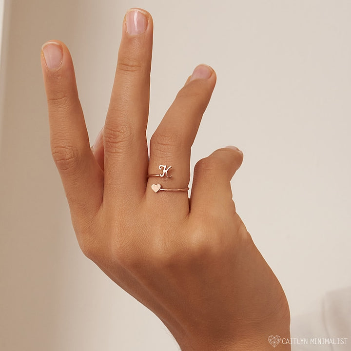 Dainty Cute intial Ring