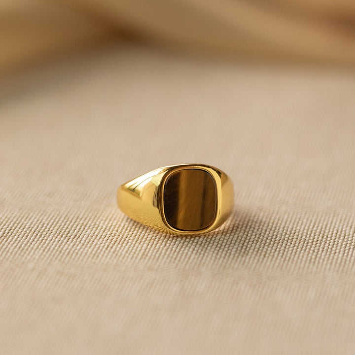 The Triumph Signet Tiger Eye Ring