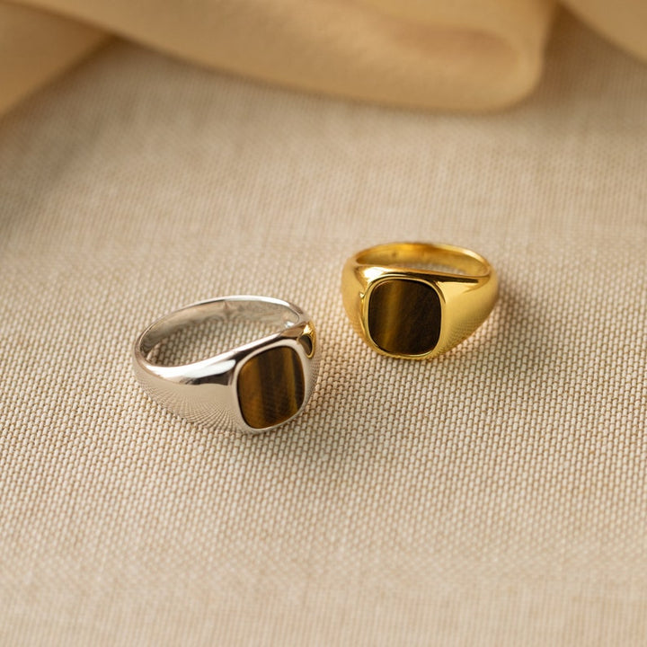 The Triumph Signet Tiger Eye Ring