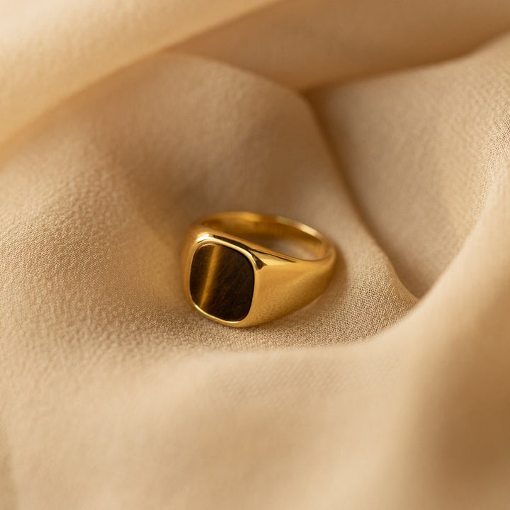 The Triumph Signet Tiger Eye Ring