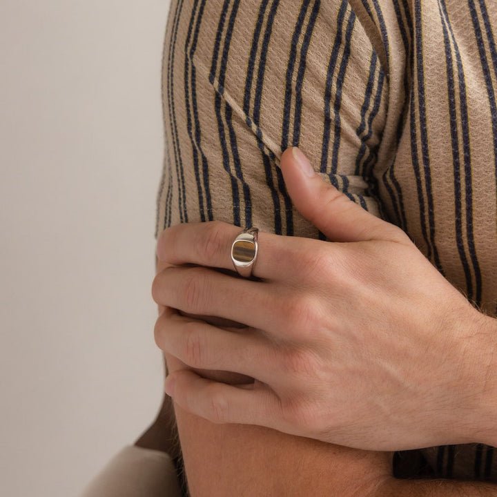 The Triumph Signet Tiger Eye Ring