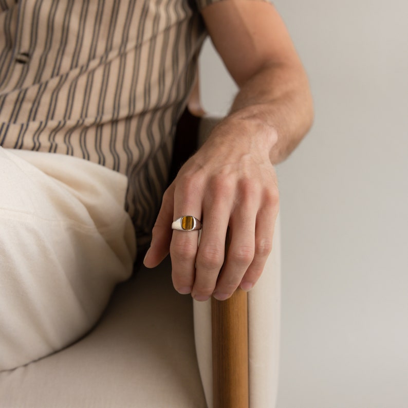 The Triumph Signet Tiger Eye Ring