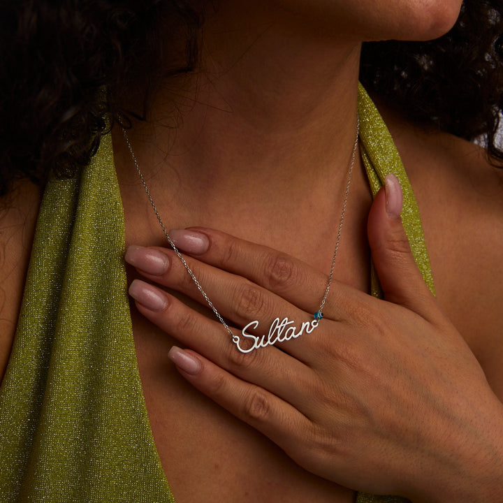 Prestige Birthstone Name Necklace