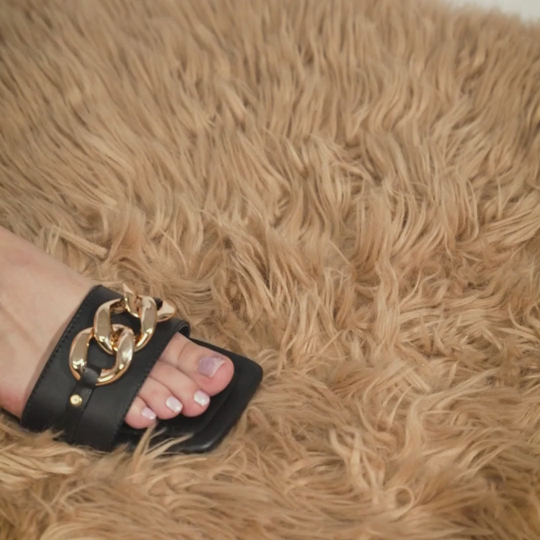 Lexie Chain Slippers - BLACK