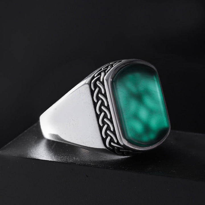 Turkish Titan Green Agate Ring