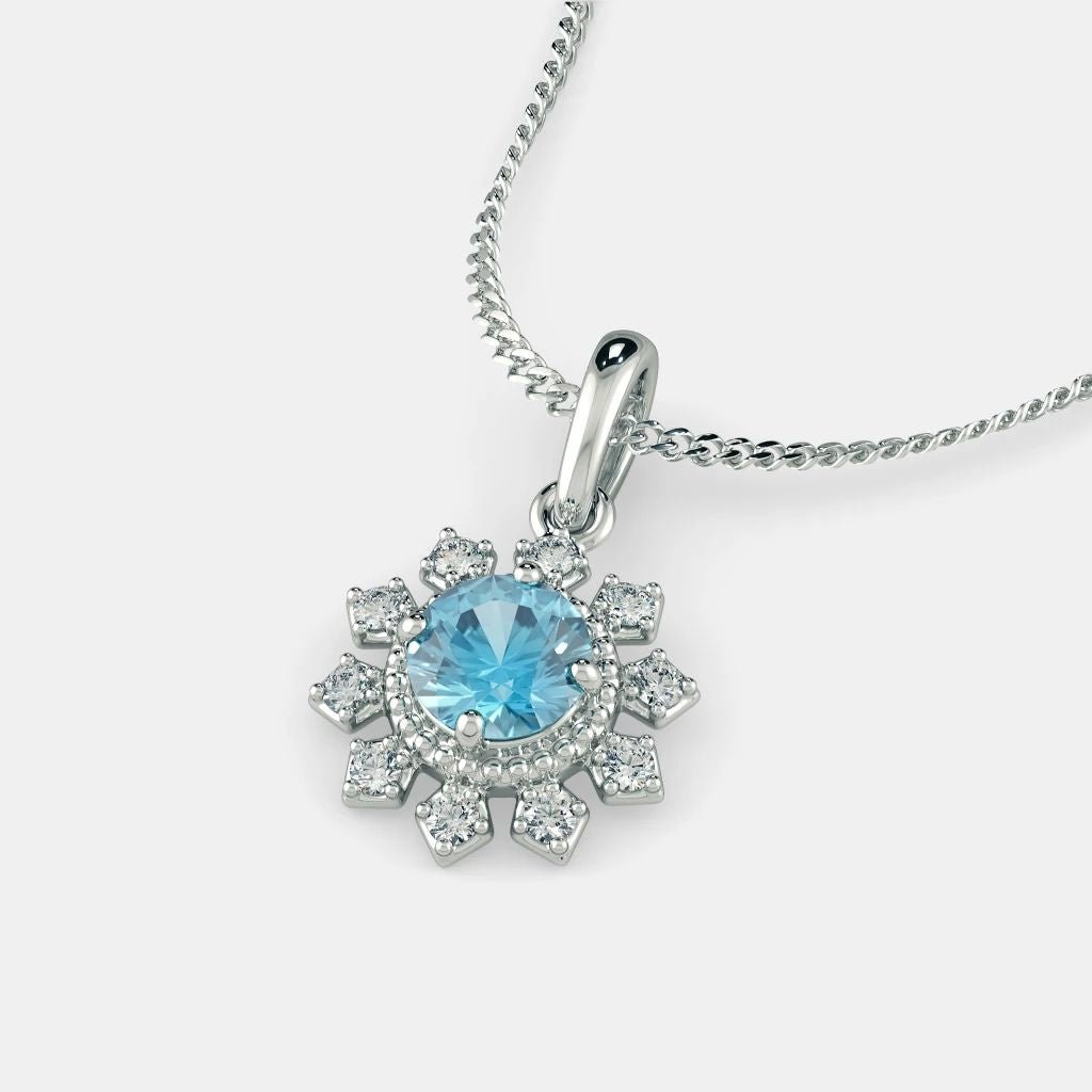 Alexandra Aquamarine Necklace - 925 SILVER - SENSATION Pakistan