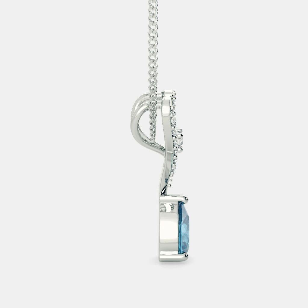 Aquamarine Zircon Necklace - 925 SILVER - SENSATION Pakistan