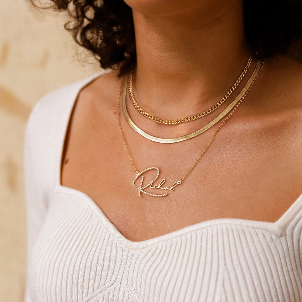 Diamond Signature Name Necklace PREMIUM SENSATION Pakistan