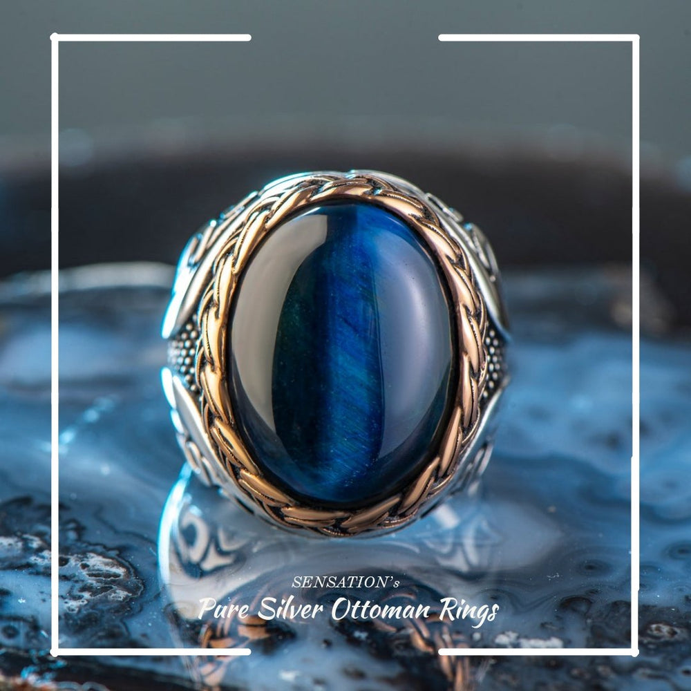 BLUE OCEAN OTTOMAN RING - 925 SILVER - SENSATION Pakistan