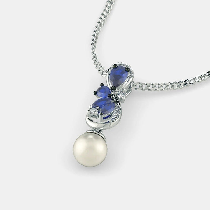 BLUE SAPPHIRE NECKLACE - 925 SILVER - SENSATION Pakistan