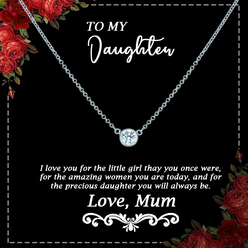 To My Daughter - GIFT - DIAMONDS By Yard Silver Necklace