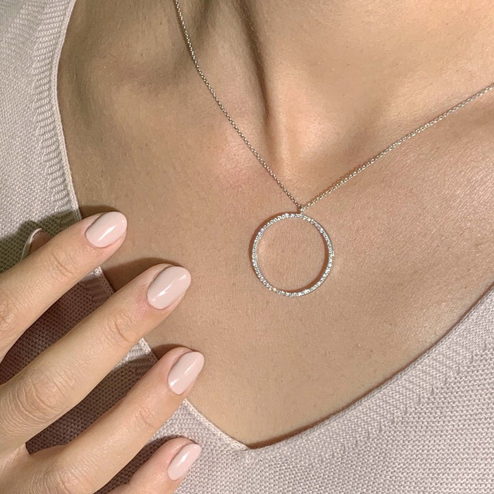 DIAMOND HOOP PENDANT - 925 SILVER - SENSATION Pakistan